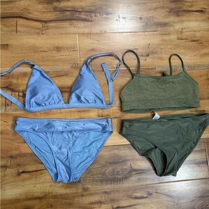 Aerie Blue and Olive Bikini Set